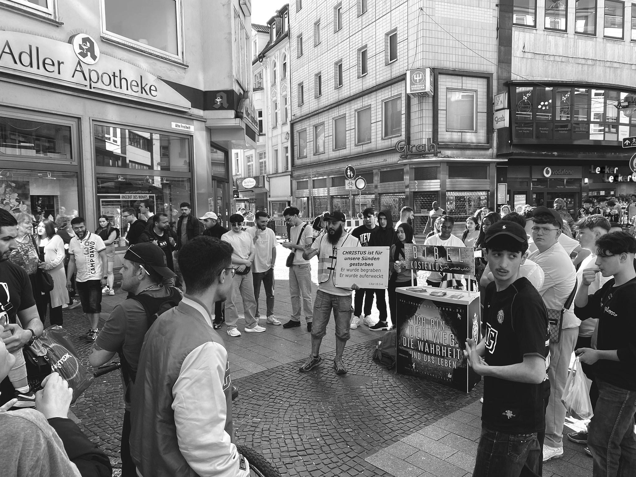christlicher Stand Einkaufsstrasse
