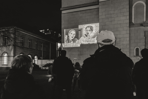 Projektion an der Basilika St. Laurentius